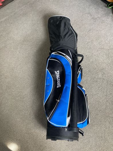 Spalding golf clubs and bag
