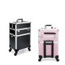 Cosmetic Case Makeup Trolley Beauty Suitcase Box Organizer - M - Black Image 4