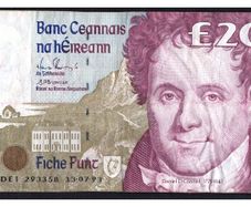 1993 Ireland IR20 Daniel O Connell Banknote Series C. Note issued 13/07/93. Serial number DEI293358