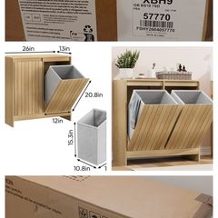 Brand new Double Tilt-out Laundry Hamper in box