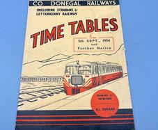 Railway Timetable Ireland Co. Donegal Railways 5th September 1954