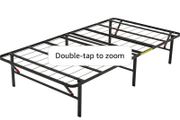 Single Foldable Platform Bed Frame with Steel Slats, Tool-Free Assembly, Under-Bed Storage, 90 x 190 X 35.5 cm, Black