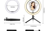 10Inches Dimmable LED Ring Light with 3 Color Modes &amp; 10 Brightness Level for Phone, Makeup, Live Streaming, Tiktok, YouTube Video