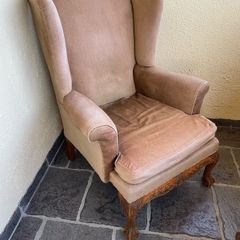 Vintage Queen Anne Wingback Armchair