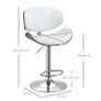 Set of 2 bar stools adjustable height synthetic coating 53 x 52 x 92-112 cm white Image 2