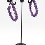 925 Sterling Silver & Amethyst Hooped Earrings Image 10