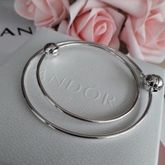 New genuine pandora sterling silver essence bracelet/ bangle