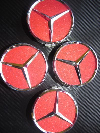 4x Red shining 75mm Mercedes Benz Alloy Wheel Center Caps cap Hub Cover