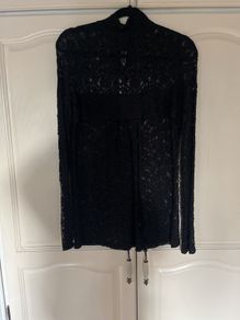 Black lace smock type top size S