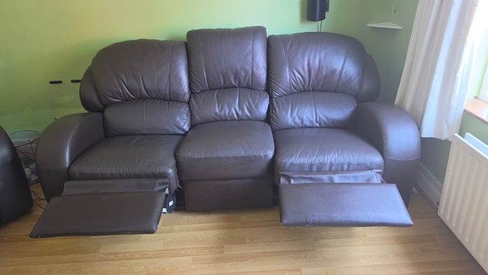 3 piece leather recliner