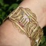 Vintage Egypt Bracelet  Filigree Egyptian Revival Panel Bracelet 7,2" Image 3