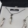 sterling silver necklace and earrings matching set Image 5