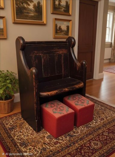 Victorian 2 seater pew or bench
