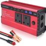 NEW SALE | 1500W Power Inverter 12V to 240V AC Car Converter with 3.1A 4 USB 2 AC Sockets Dual Car Adapter With 2 LED Display Image 7