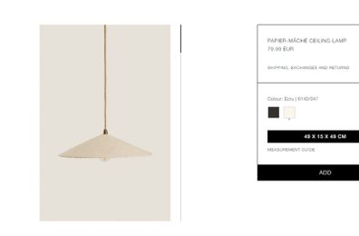 Zara Ceiling Lamp - Brand New