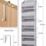1-Pack Over Door Organizer with 5 Large Pockets 10 Mesh Side Pockets, 44 lbs Weight Capacity Hanging Storage Organizer with Clear Window for Bedroom Nursery, Kids Toys, Shoes, Diapers, Grey Image 3