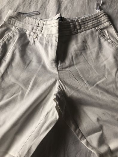 White Capri Trousers Slim leg