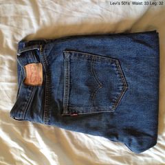 Levis 501 men's blue denim jeans 33 32