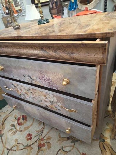 Vintage French Provincial Floral Accent Dresser