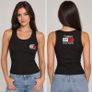 Tommy Hilfiger WomensBlack Ribbed Tank Top  Logo Detail Image 2