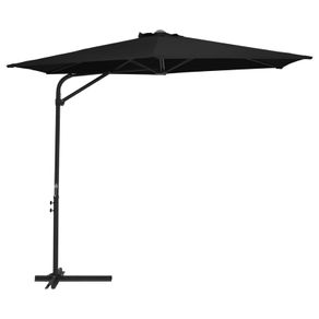 Outdoor Parasol with Steel Pole 300 cm Black