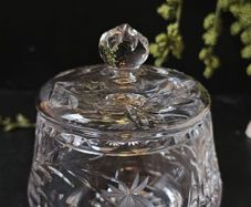 24% Lead Crystal Hand Cut  Sugar Bowl