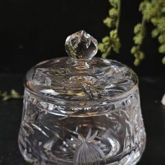 24% Lead Crystal Hand Cut  Sugar Bowl