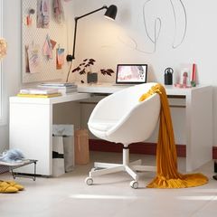 White office desk