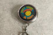 Stainless Steel Portable Pocket Circular Ashtray Key Chain with Cigarette Snuffe