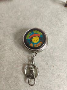 Stainless Steel Portable Pocket Circular Ashtray Key Chain with Cigarette Snuffe