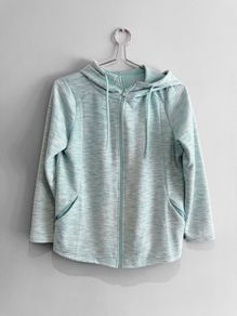 Pre Owned Dunnes Stores Mint Green Space-Dye Zip-Up Hoodie Jacket