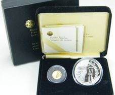 2006 Ireland Central Bank Samuel Beckett Uncirculated Euro20 Gold and Euro10 Silver Coin in Original Presentation Box