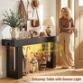 Console Table with Outlets & Motion Sensor LED, 120cm Narrow Behind Couch Sofa Table with USB Ports, Modern Hallway Entryway Table with Storage Space for Entrance Hall, Living Room, Black Image 4