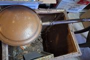 Antique copper bed warming pan