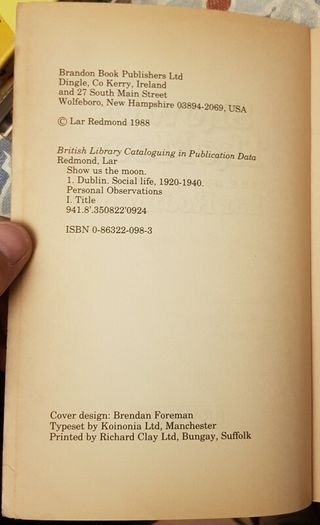 Show Us The Moon: The Dublin Days Of Lar Redmond