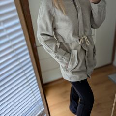 coat , Light gray , beige hooded coat Women Jacket warm , winter autumn