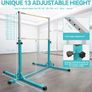 Gymnastics Bar Horizontal Bar with Gymnastic Rings for Kid 13 Height Adjustable, Junior Training Kip Bar Gymnastics Training Equipment for Home Gym Indoor Garden Outdoor Image 4