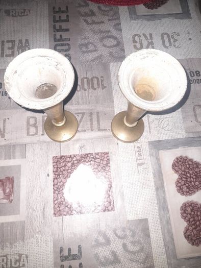 Old Pair of Brass Vases, Postage Available or Collection