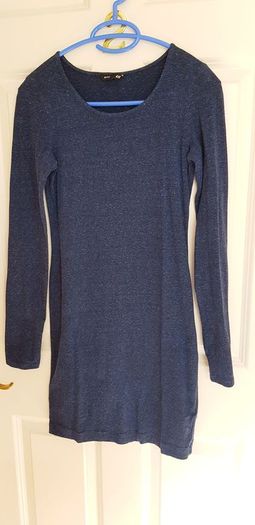 H&M Navy Long Sleeve Mini Dress - Size 8