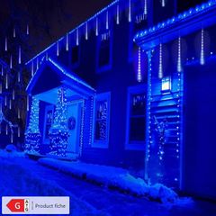 Ice Blue & white tubes meteor shower lights USB power supply