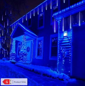 Ice Blue & white tubes meteor shower lights USB power supply