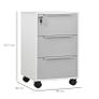 3-Drawer Locking File Cabinet Mobile Chest of Drawers Side Table on Wheels for Home Office, Bedroom and Living room Image 5