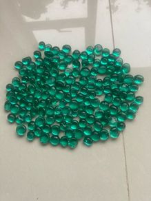 Vintage Emerald Green Clear Glass Pebbles.