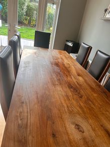 Dining table & 8 chairs solid wood