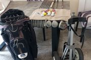 Womens Golf clubs and bag and trolley.