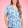 Kjbrand New  FURTHER REDUCED Top In Shades Of Turquoise, Sapphire  Blue  , White And  Lilac. Length Is 33 Inches Image 7