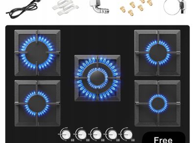 Glass Gas Hob 5 burners
