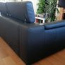Black leather 3-seater sofa Image 2