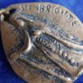 Antique Large 2" Catholic St. Brigitte Religious Pendant Image 5