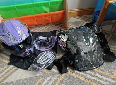 Youth Motorcross dirt bike  helmet and body Armor